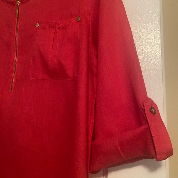 Jones New York Pink Linen Tunic Sz Medium - Picture 5 of 5